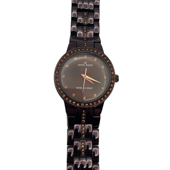 Anne Klein Chocolate/ Dark Rose Gold Quartz Water Resistant Watch w/ New Battery - Picture 1 of 6
